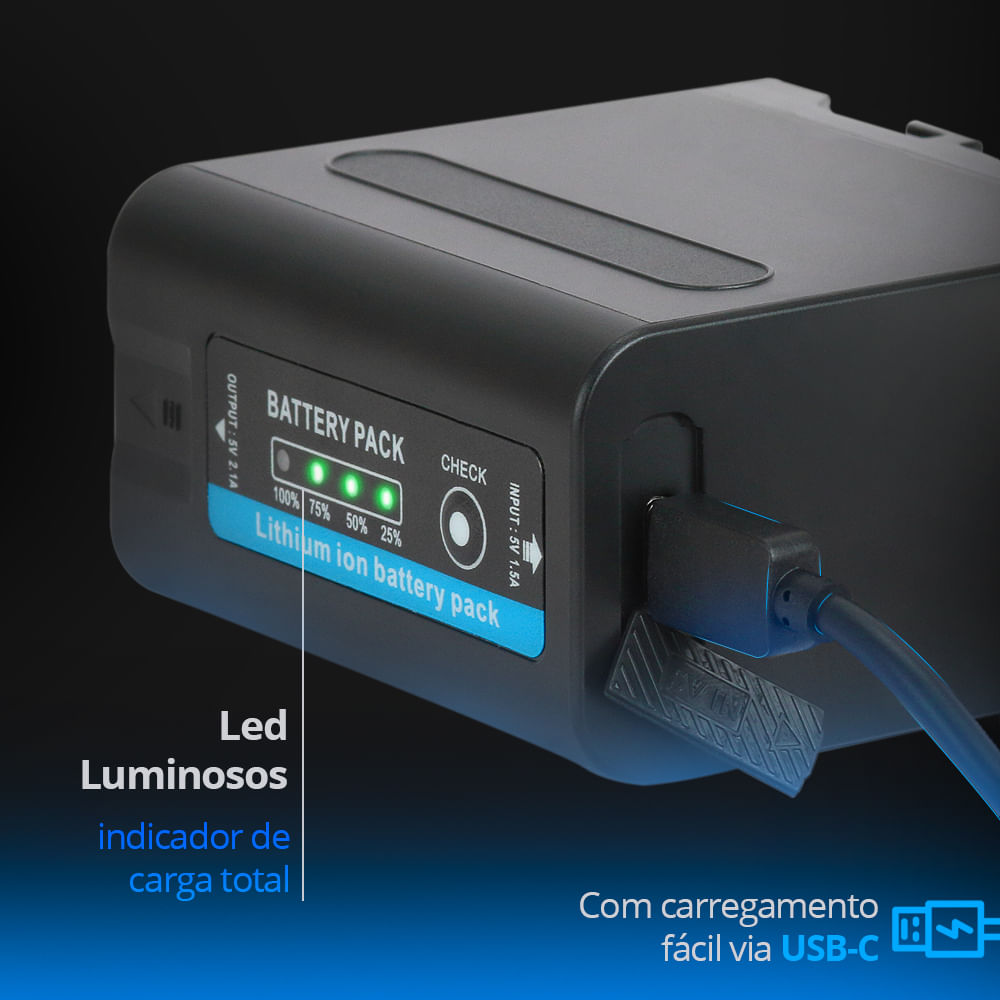 LEDs indicadores da Bateria Sony DCR-VX2000