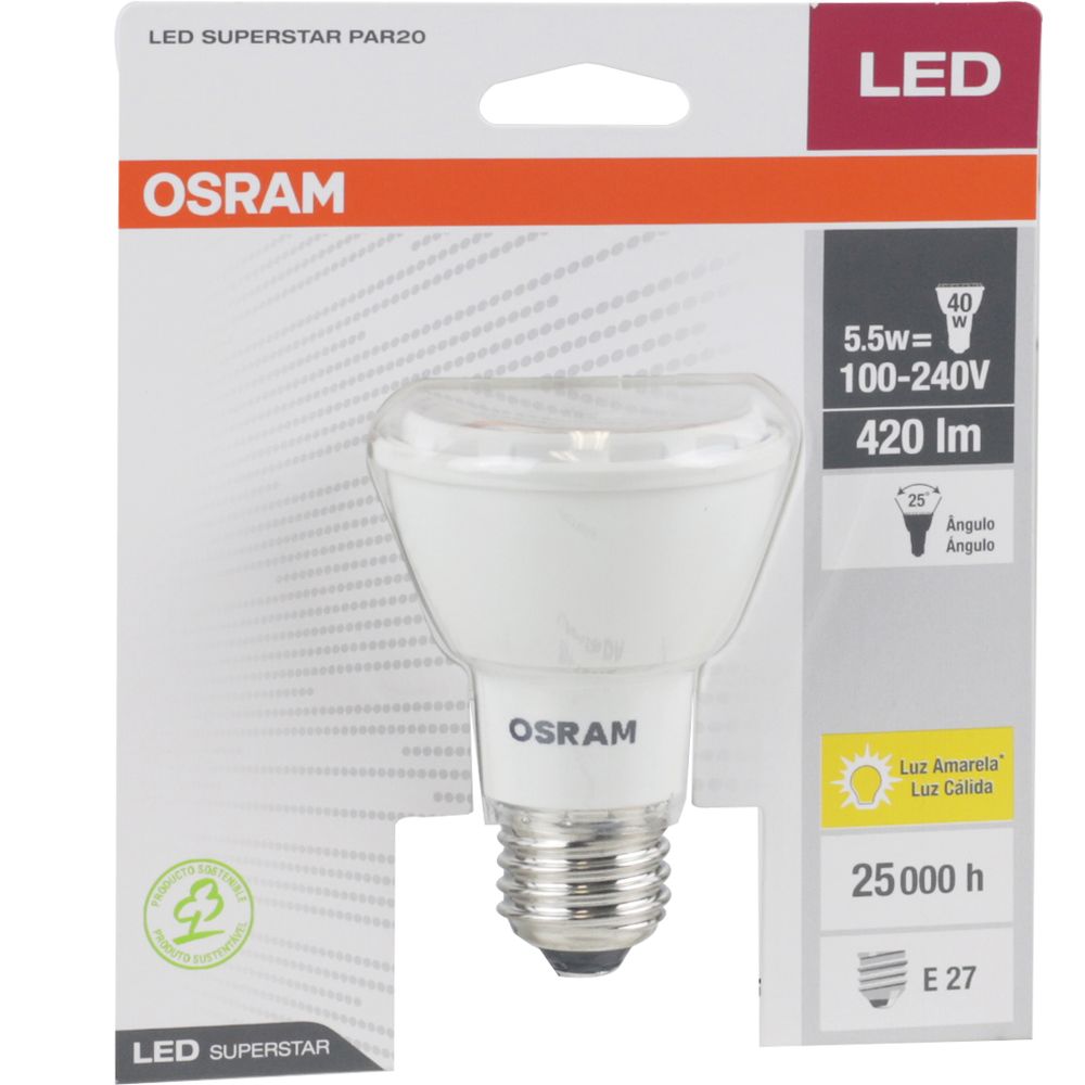 lampada-led-par20-5-5w-420lm-branco-quente-3000k-osram®-1 lampada-led-par20-5-5w-420lm-branco-quente-3000k-osram®-1