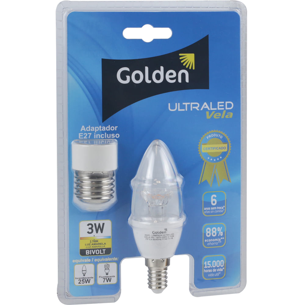 Lampada-LED-Vela-Ultraled-Transparente-3W-E14-Bivolt-Golden®---Luz-Amarela---2.700K-01