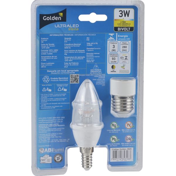 Lampada-LED-Vela-Ultraled-Transparente-3W-E14-Bivolt-Golden®---Luz-Amarela---2.700K-02
