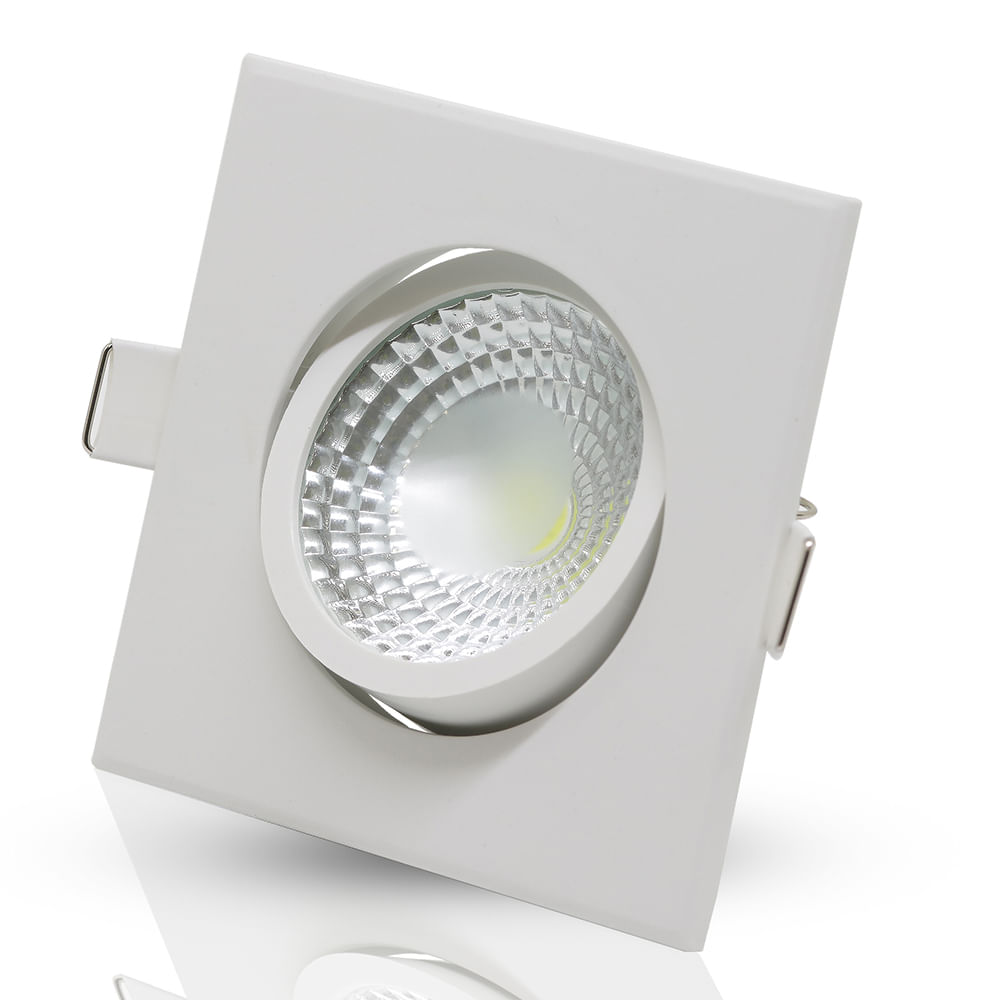 Spot LED de Embutir Dicróica 5W Quadrada Branco Frio Cristallux