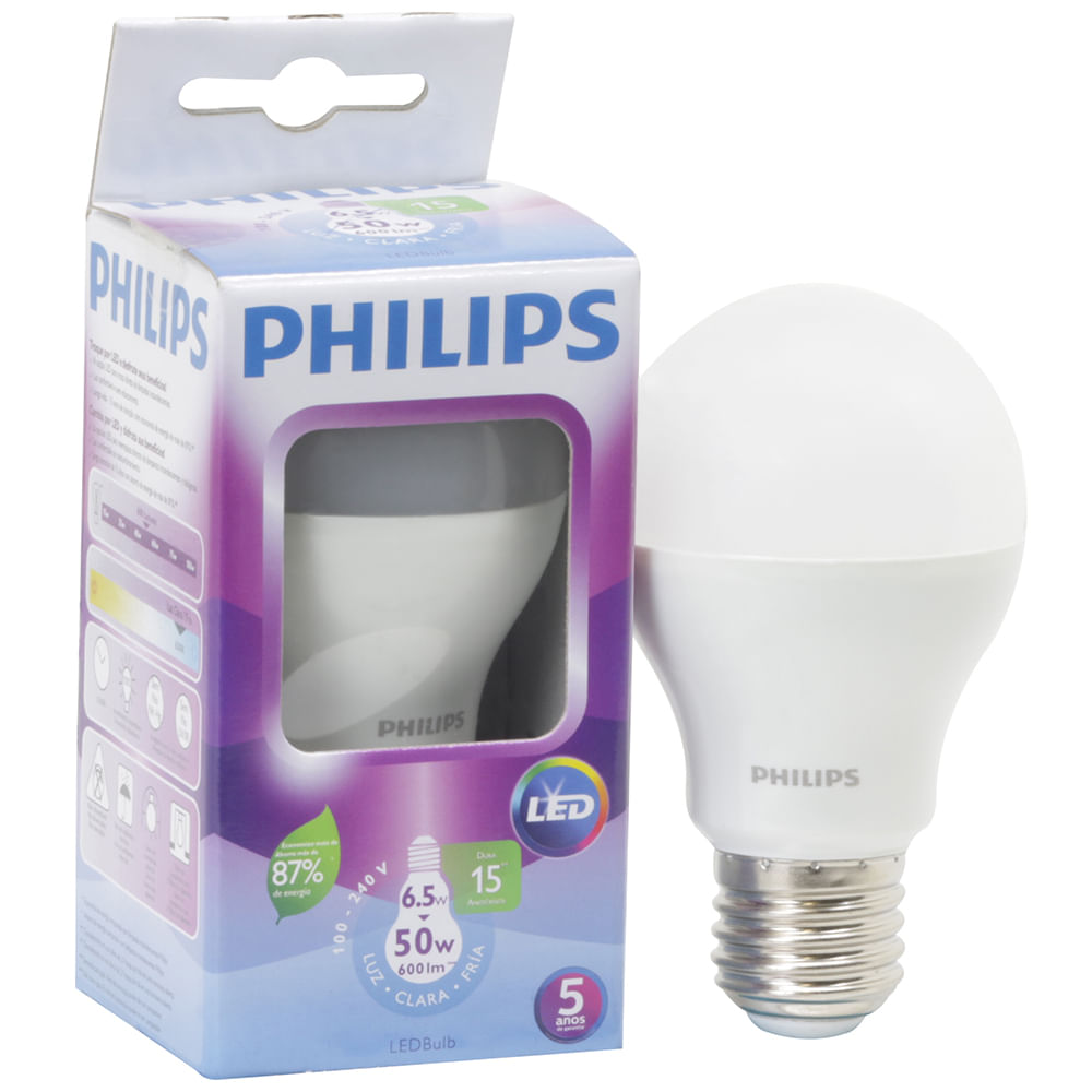Lampada-LED-6.5W-Residencial---Bulbo-E27-Bivolt-Philips-Branco-Frio-6500K-01 Lampada-LED-6.5W-Residencial---Bulbo-E27-Bivolt-Philips-Branco-Frio-6500K-01