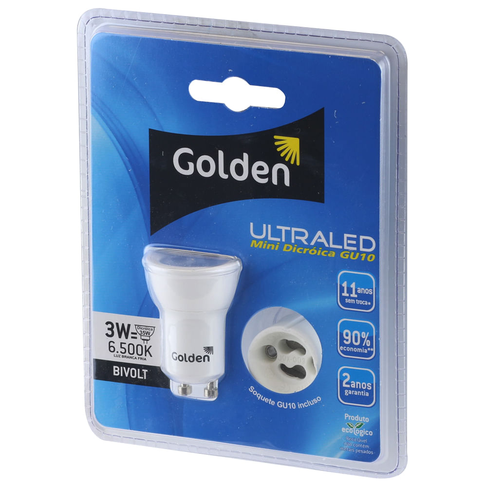 Lampada-de-LED-Mini-Dicroica-3W-Golden-Ultra-LED-Bivolt-GU10-1 Lampada-de-LED-Mini-Dicroica-3W-Golden-Ultra-LED-Bivolt-GU10-1