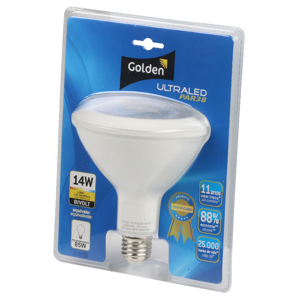Lampada-LED-PAR38-14W-Golden-Bivolt-E27-1 Lampada-LED-PAR38-14W-Golden-Bivolt-E27-1